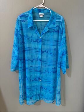 Sunbird swimwear vintage Sunbird Swimwear sheer beach cover-up shirt 2XL